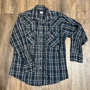 Wrangler Pearl Snap Men’s Button Down-Large